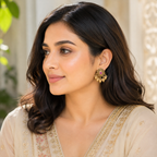 Stunning stone antique ball pearl traditional earring