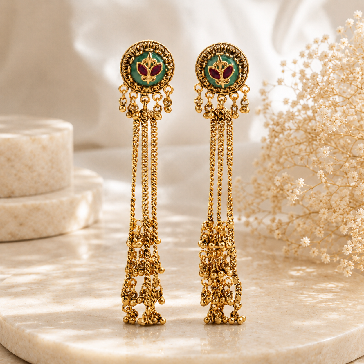 Antique Gold Aarika Latakan Drop Earring