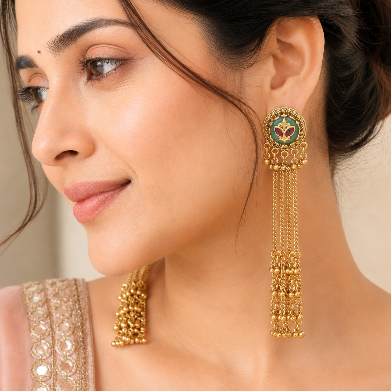 Antique Gold Aarika Latakan Drop Earring