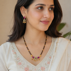 Elegant antique gold stone mangalsutra set