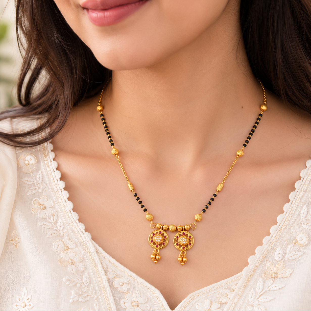 Beautiful gold plated diamond mangalsutra