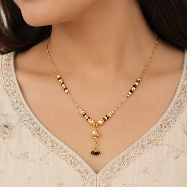 Elegant ball drop gold plated mangalsutra