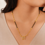 Sleek gold ball plated diamond mangalsutra