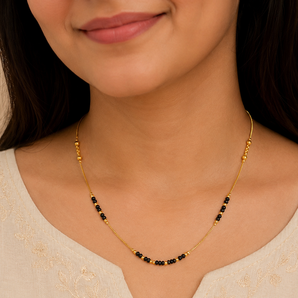 Gold plated ball mangalsutra