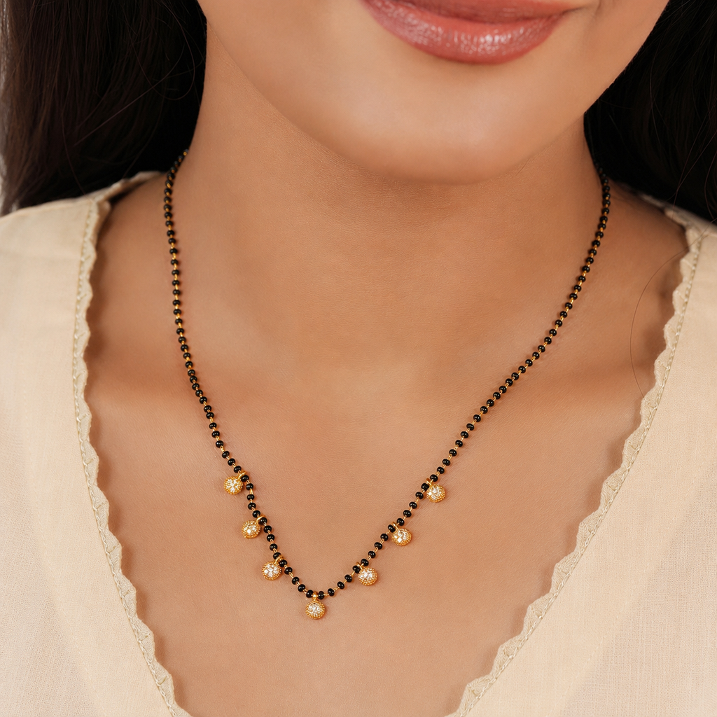 Elegant diamond ball gold plated mangalstura