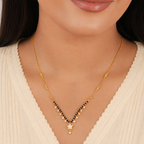 Cute diamond drop gold plated mangalsutra