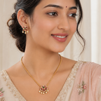 Stunning pearl drop ruby necklace set