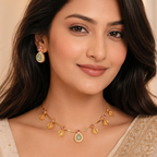 Lakshmi coin grace gold necklace set