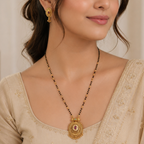 Stunning delicate antique gold mangalsutra set