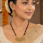 Stunning antique gold kundan stone multicolor mangalsutra set