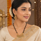 Stunning antique gold kundan stone multicolor mangalsutra set