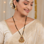Long kundan stone antique gold magalstura