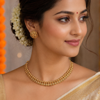 Plain traditional antique gold necklace set