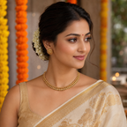 Plain traditional antique gold necklace set
