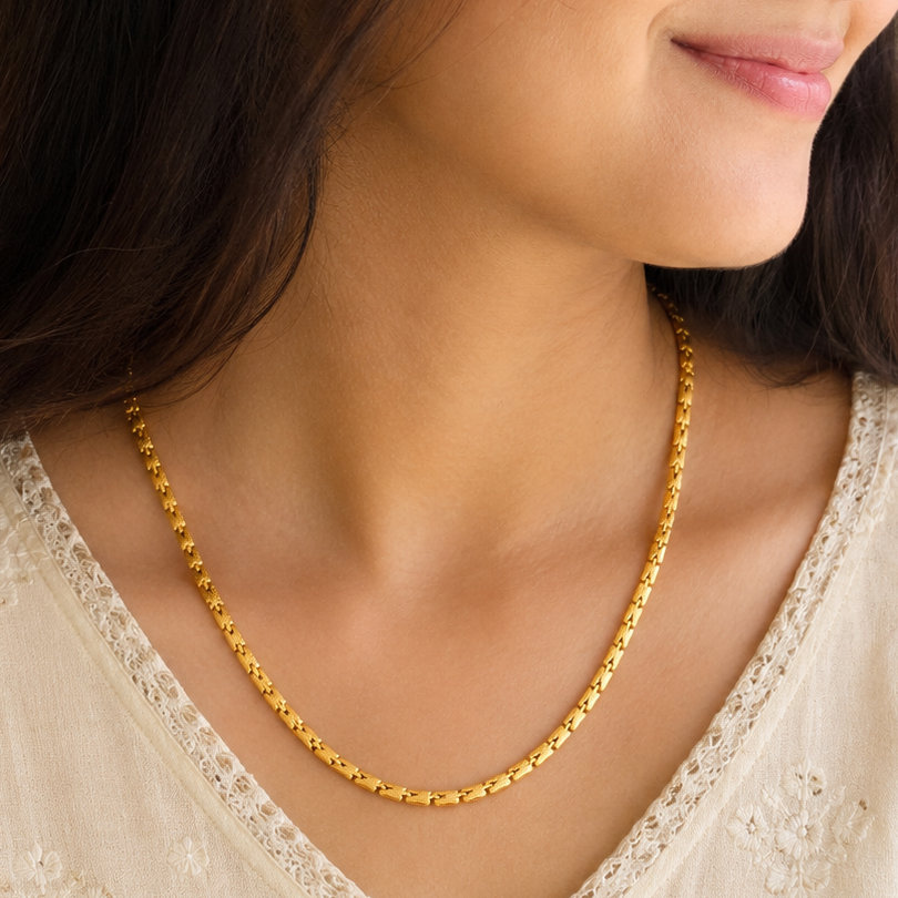Elegant antique gold plated chain for women