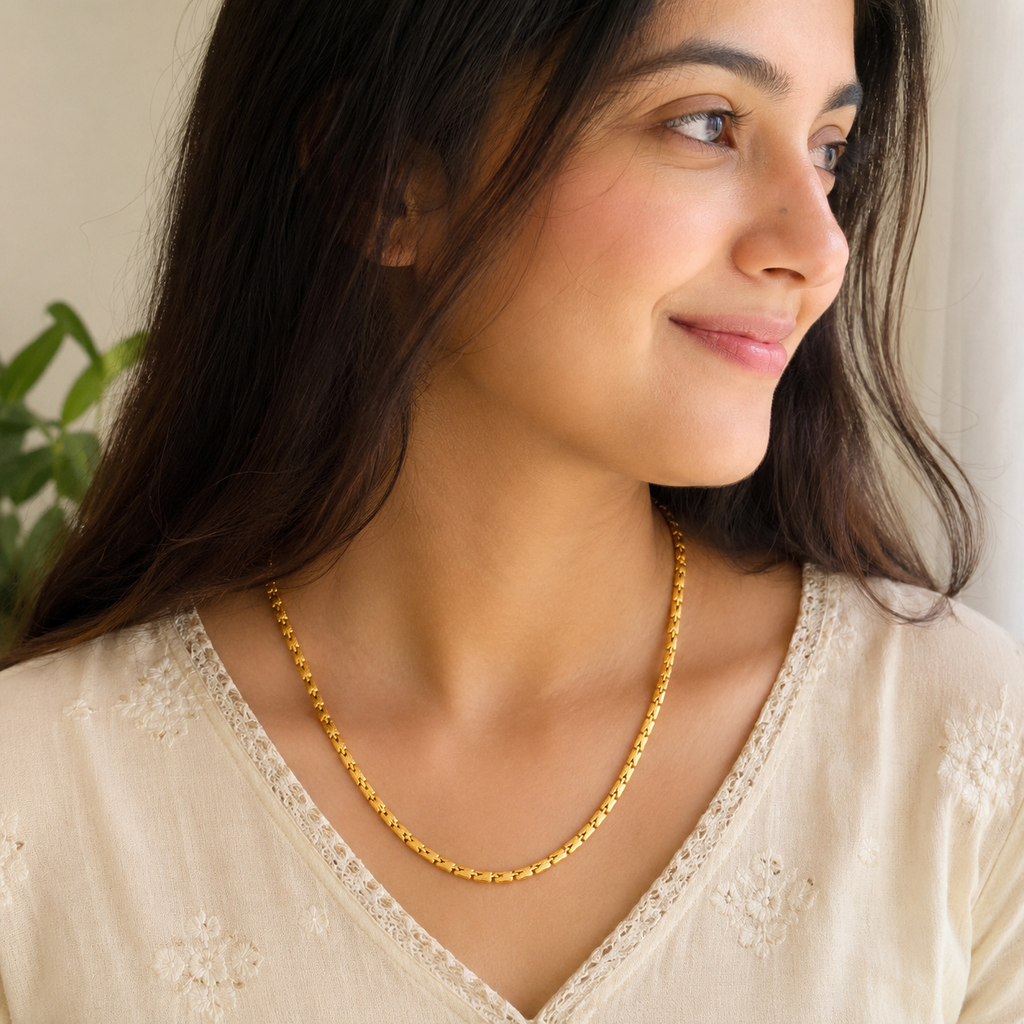 Elegant antique gold plated chain for women