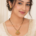 Stunning ball drop antique gold mangalsutra set
