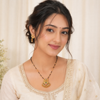 Stunning ball drop antique gold mangalsutra set