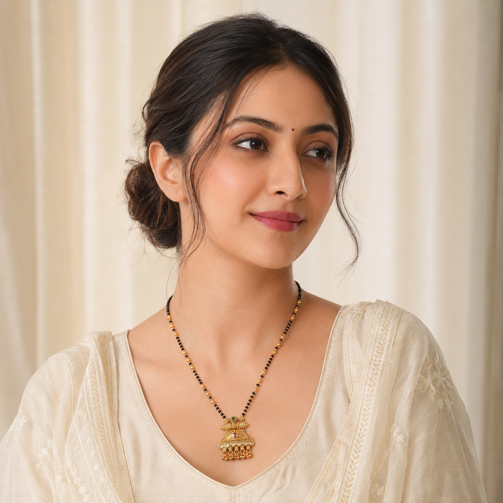 Stunning kundan antique gold mangalstura set