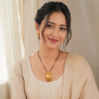 Plain antique gold stone mangalsutra set