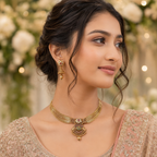 Beautiful antique gold kundan rajwadi necklace set
