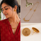 Effortless Elegance Look Minimal Gold Look I  Chain & Stud Earrings Set