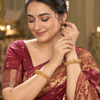 Beautiful intricate plain gold bangle set
