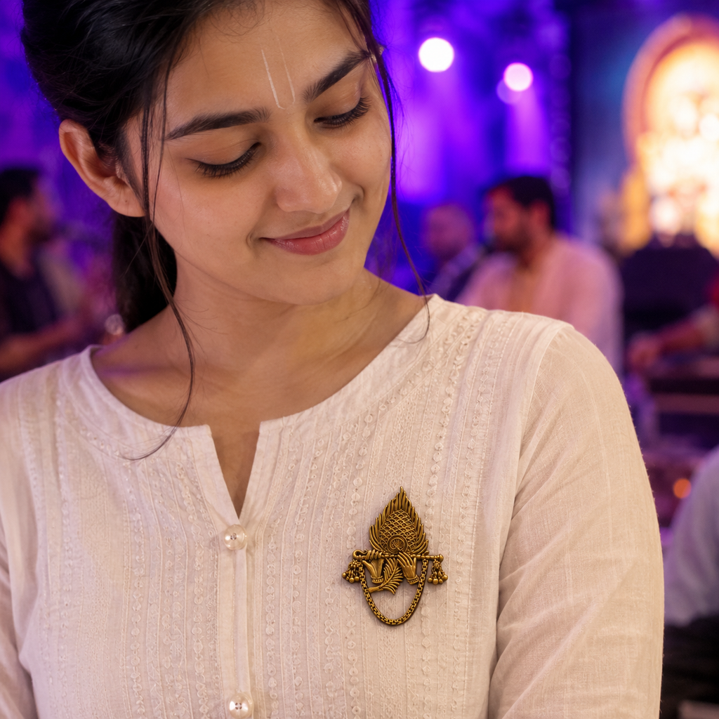 Stunning Krishna gold Brooch
