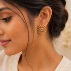 Amazing antique gold ruby stud earring