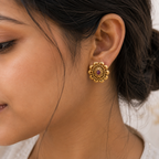 Beautiful stone gold plated stone stud