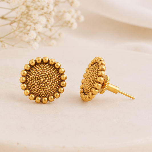 Cute plain antique gold stud