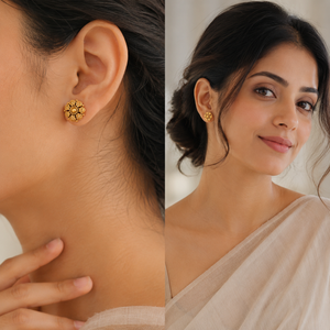 cute small antique gold stud earring