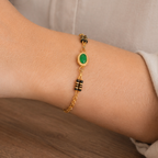 Cute sleek emerald stone mangalsutra bracelet