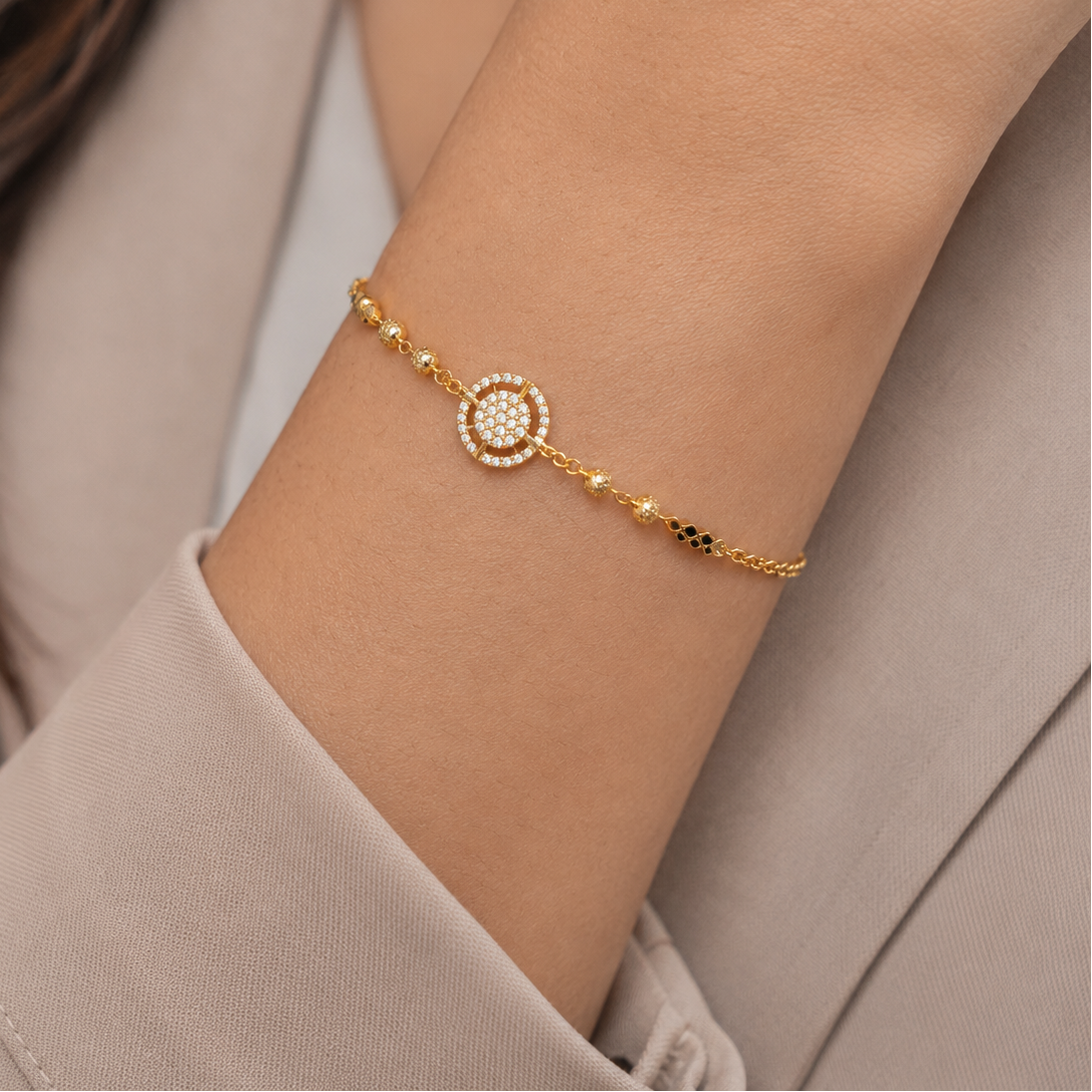 Cute elegant diamond mangalstura bracelet