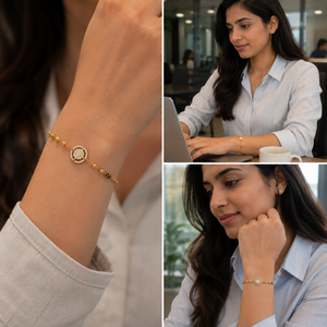 Cute elegant diamond mangalstura bracelet