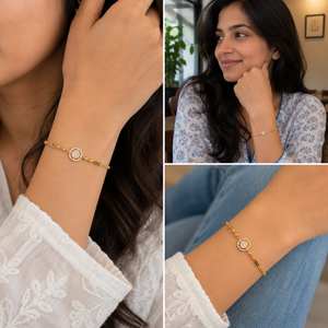Cute elegant diamond mangalstura bracelet