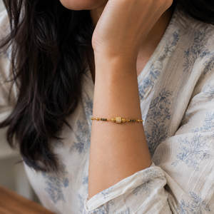 Cute gold plated mangalsutra bracelet