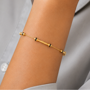 Sleek antique gold mangalsutra bracelet