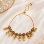 Delicate antique gold pearl bracelet