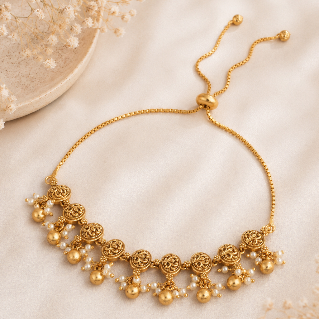 Stunning antique gold pearl bracelet