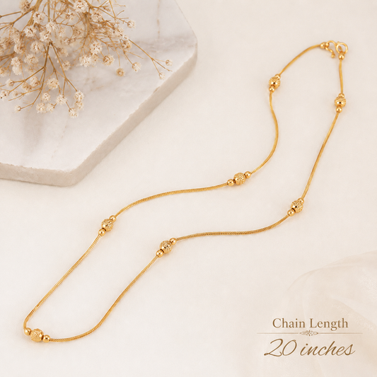 Elegant plain ball gold plated chain