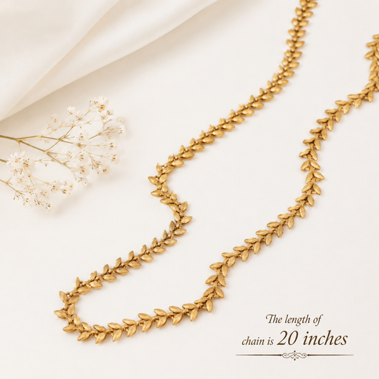 Beautiful leaf antique gold chain for women