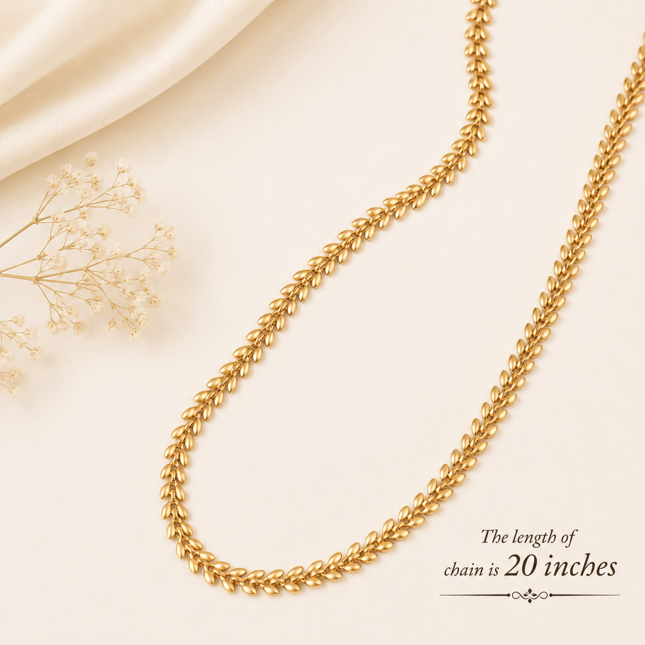 Sleek elegant gold plated chain