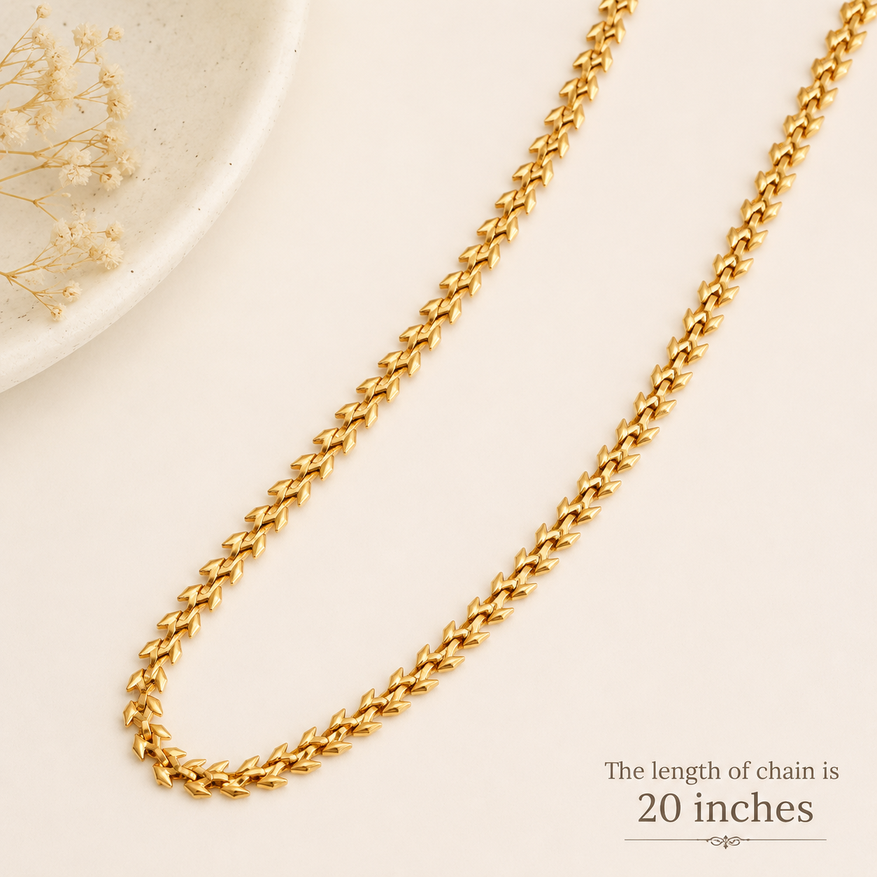 Sleek solid gold plated chain