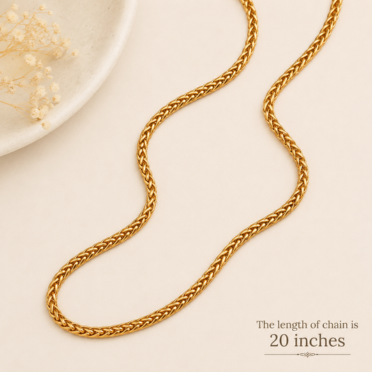 Spiral gold plated solid chain