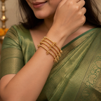 Plain gold kashmiri bangle set (set of 4)