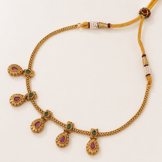 Cute elegant  antique stone gold necklace set