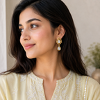 Stunning antique gold kundan earring