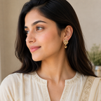 Cute antique gold kundan earring