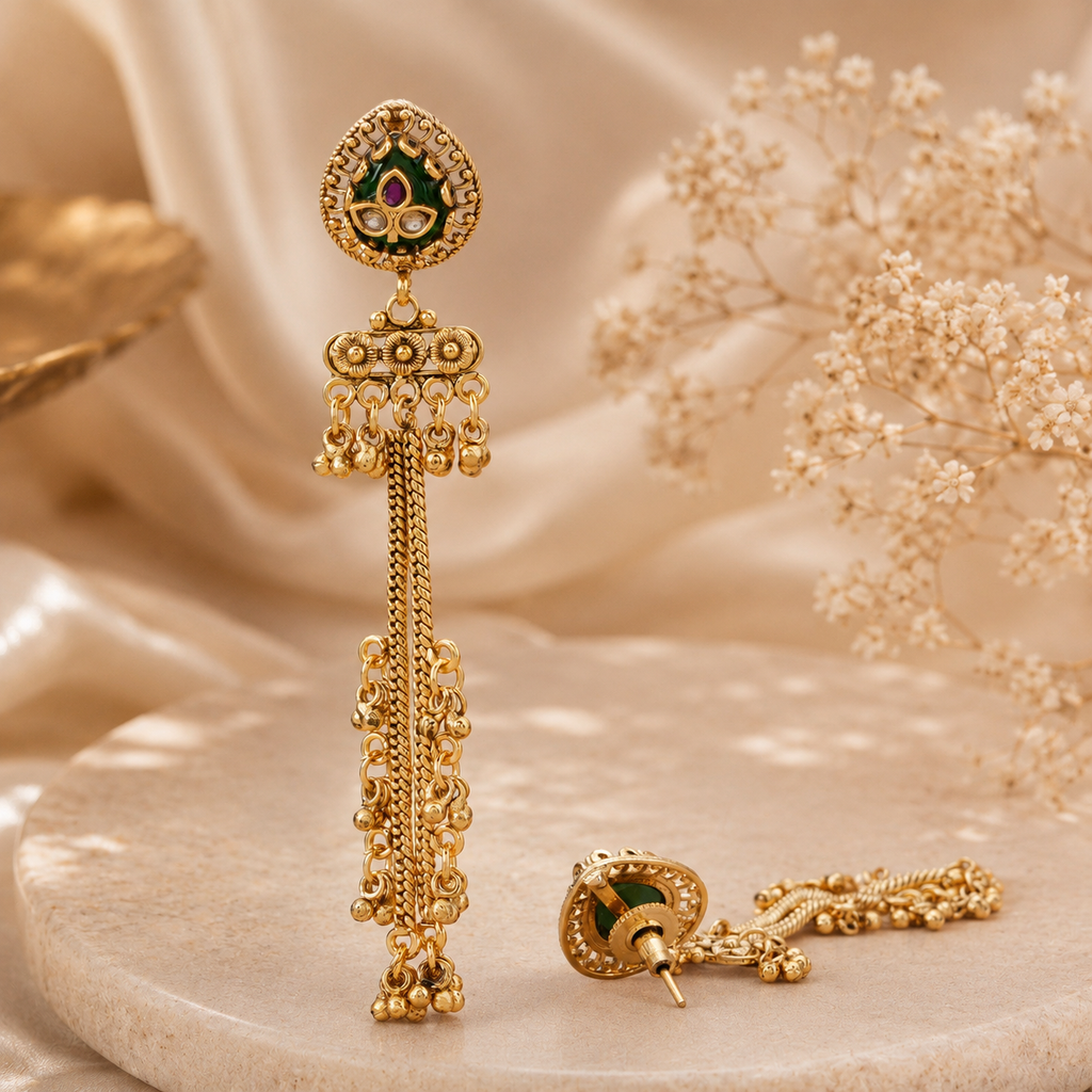 Antique gold sunehri jhalar danglers